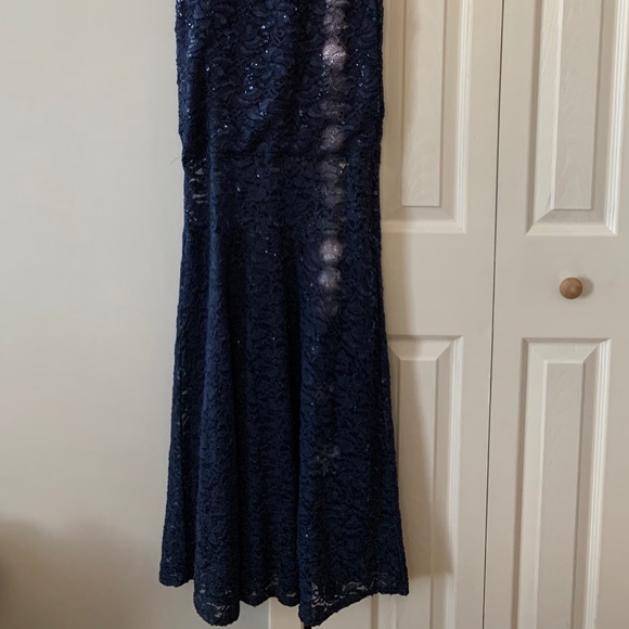 NWT Quiz Navy Sequin Bardot Fishtail Maxi size 6 - Picture 5 of 12